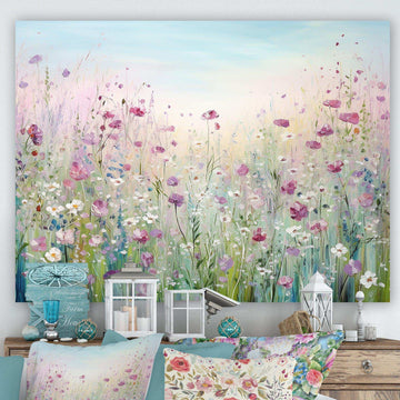 Wild Flowers Meadows - Floral Canvas Wall Art